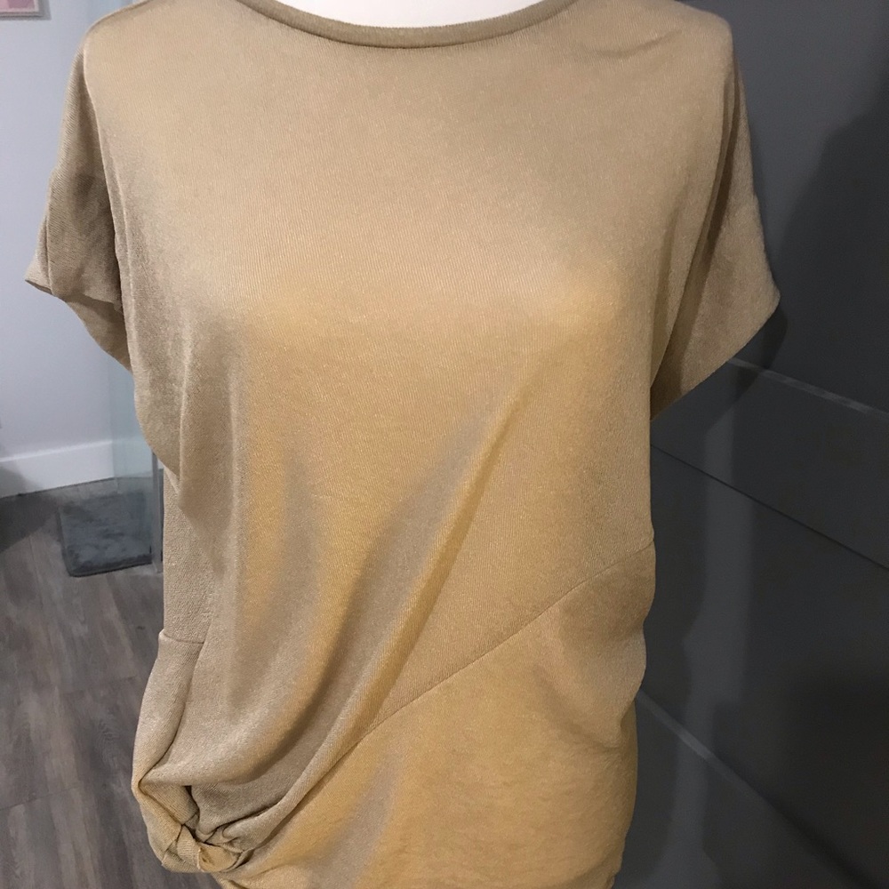 Gorgeous Gold Shimmery Mango Top, Size Medium